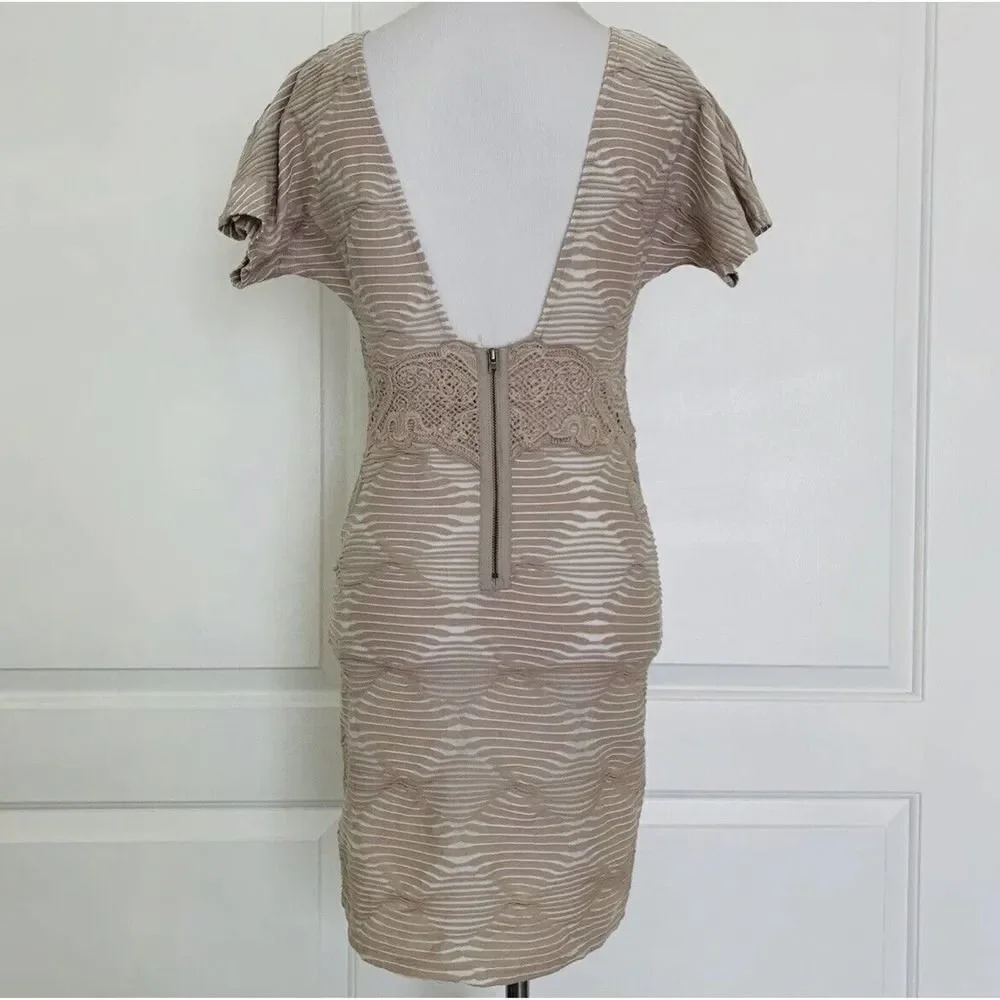 $228 FREE PEOPLE NEW ROMANTICS Open Back Boho Lace Crochet Dress NEW Mini XS